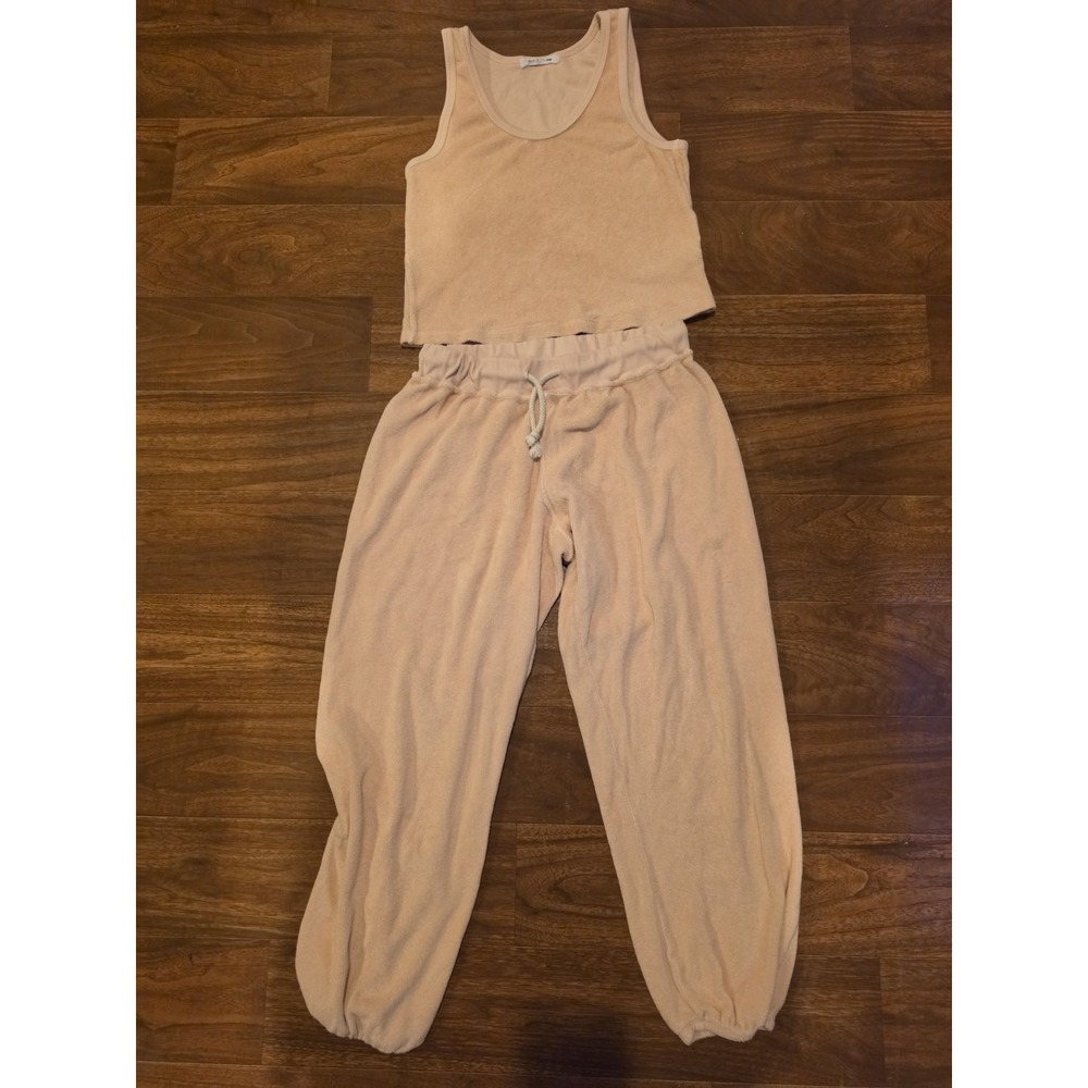 Perfect White Tee Loop Terry Jogger Loungewear Orange M